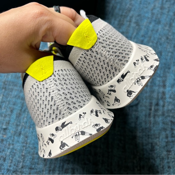 Allbirds Tree Dasher Oiselle x Mia Saine Running Shoes in Light Grey Neon Yellow - Picture 6 of 11